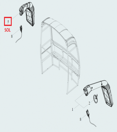 TM301137Y-Dış Dikiz Aynası (Sol) (Kısa Tip-Küçük Braket) (12V-Rezistanslı-Motorlu)