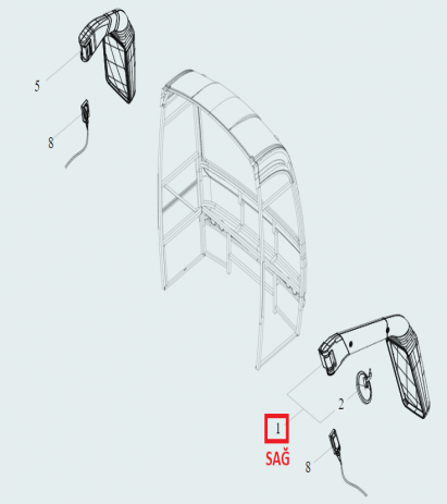 TM301110Y-Sağ Dış Dikiz Aynası-Boynuzlu Ayna Euro 5 Temsa Prestij