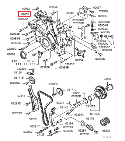 ME193651C-Eksantrik Kapağı-Eksantrik Zincir Kapağı