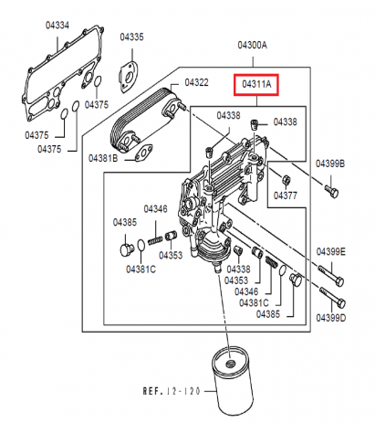 ME193494C-Motor Yağ Soğutucu Aliminyumu (Yağ Filtresinin takıldığı yer)