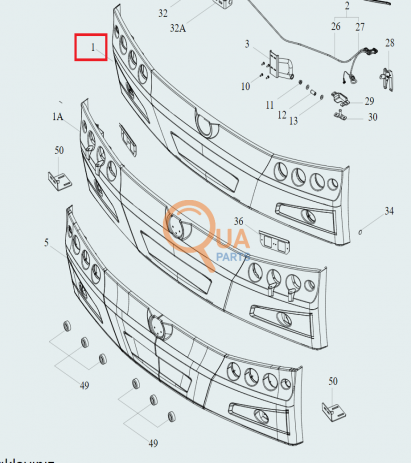 HD275100Y-Ön Tampon (Düz-Far Yıkamasız)