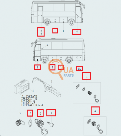 621027004784-İto Kilit (Bagaj Kapakları ve Kapı Kilit Göbeği-Anahtarlı)