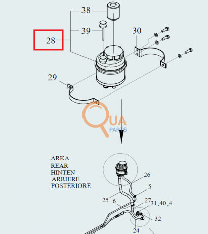 61707-90100-03Y-Direksiyon Hidrolik Yağ Tankı